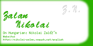 zalan nikolai business card